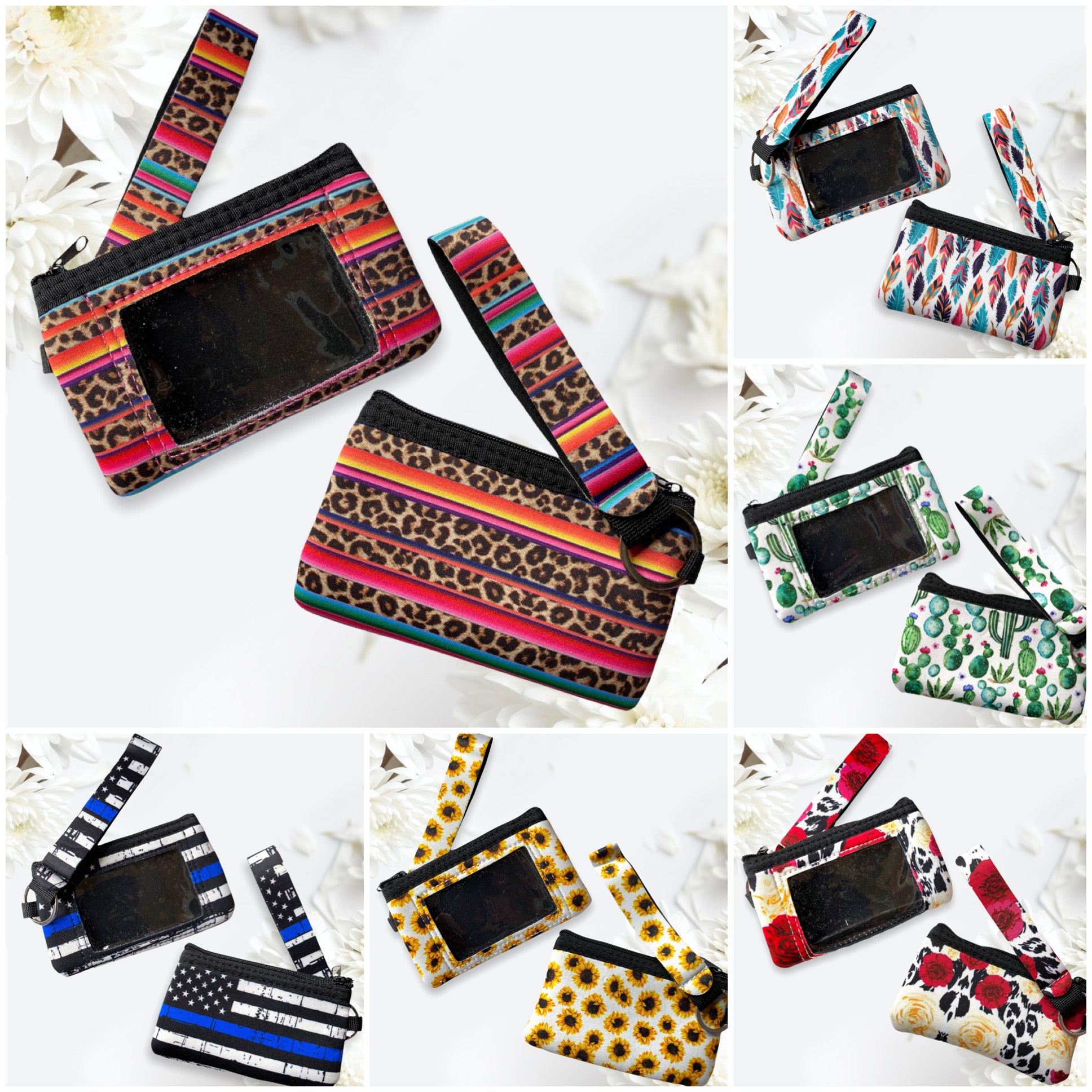 Neoprene Mini Zipper Coin Purse Wristlet