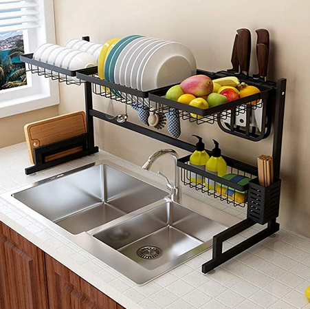 Dish Drying, Drainer, Rack Over the Sink, Stainless Steel