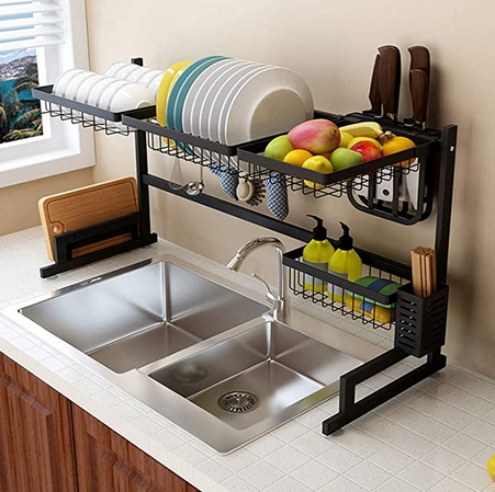 DISH SINK DRAIN RACK-STAINLESS STEEL – That Organized Home
