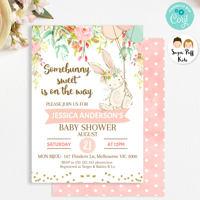 baby shower bunny invitations
