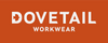 Orange and white company logo for Dovetail Workwear
