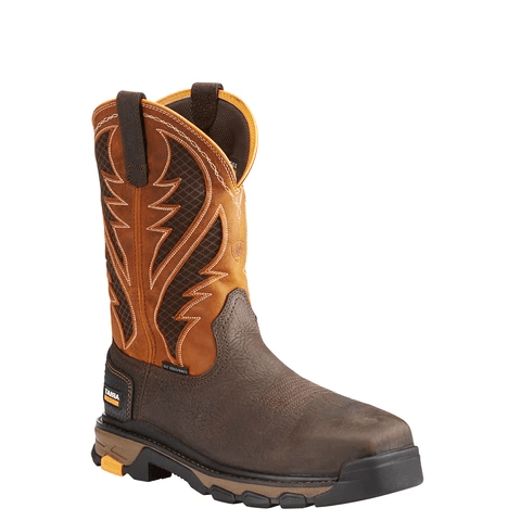 cowboy style steel toe work boots