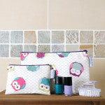 WASH BAG AND MAKE-UP BAG GIFT SET  OWLS PRINT BY BLUE BADGE CO