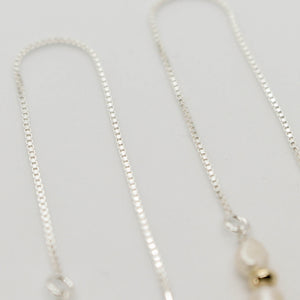 Beaded Pearl Threader Earrings