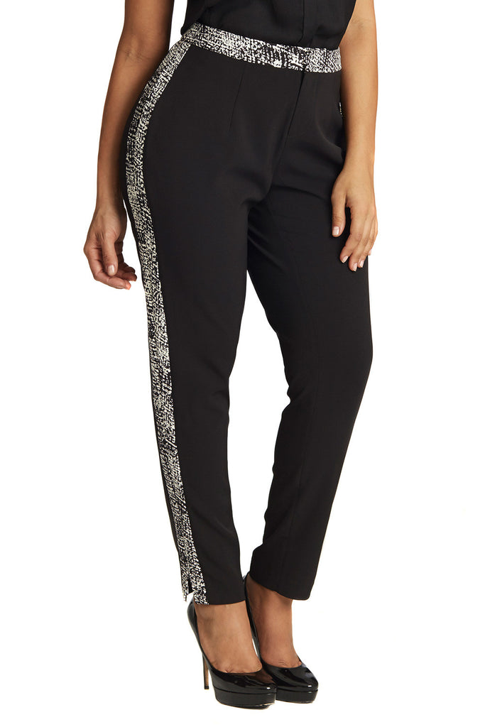 plus size tuxedo stripe pants