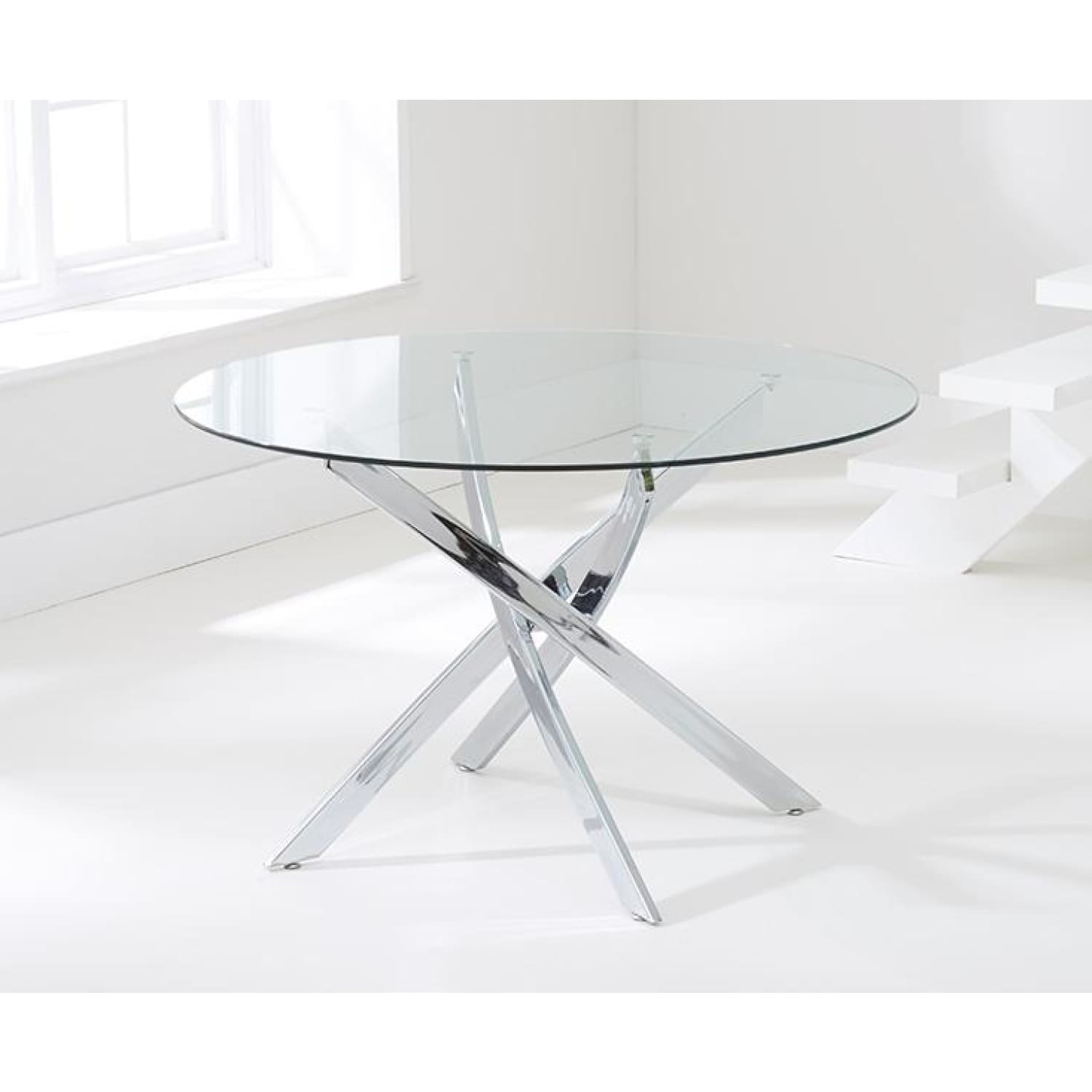 Daytona 120cm Glass Round Dining Table - Dining Tables