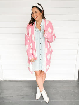 Dakota Dreamy Soft Heart Print Cardigan