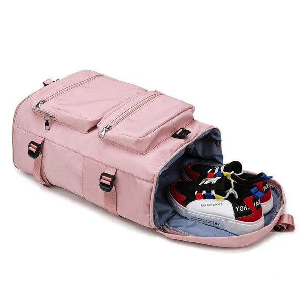 Sac à dos de voyage rose pour femmes, valise multifonction de grande  capacité pour avion, léger, étanche, chargeur USB, sac de sport - AliExpress