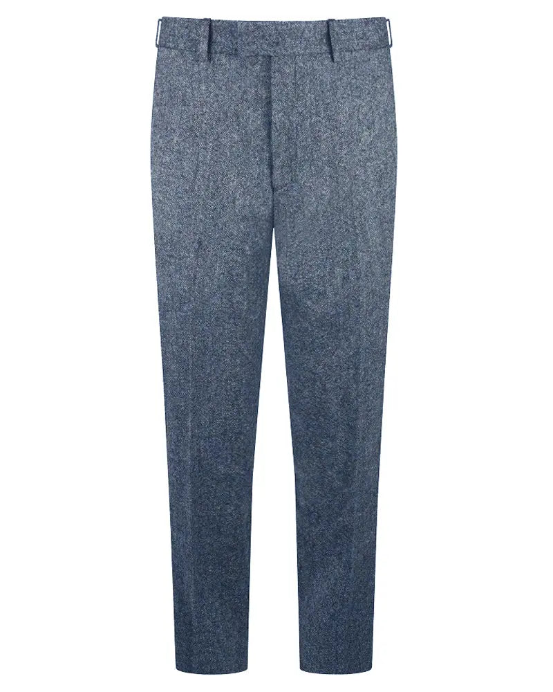 The Lucan Gurkha Trouser - Charcoal Donegal | Luxury Tweed Trouser