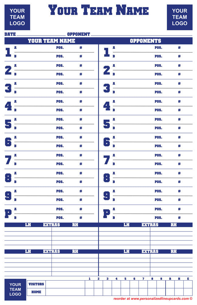 Personalized Dugout Cards Personalized Lineup Cards