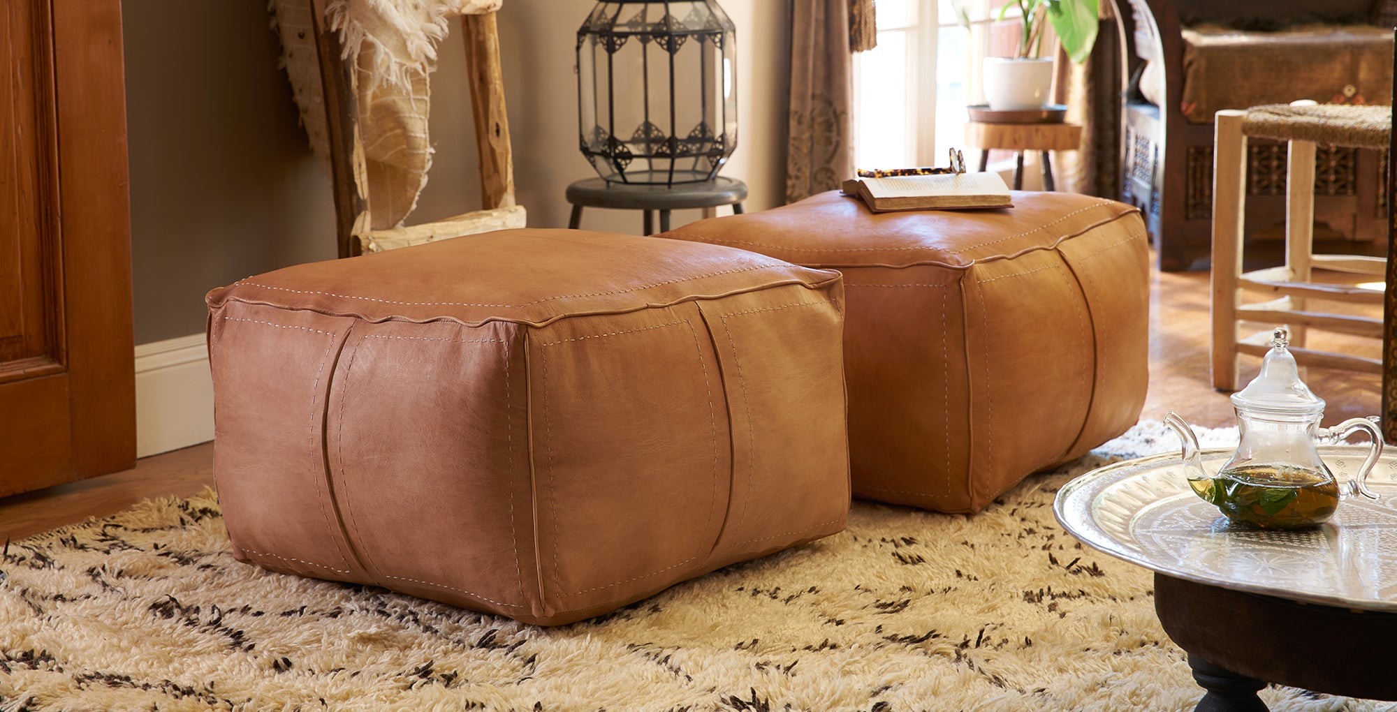 moroccan pouf living room