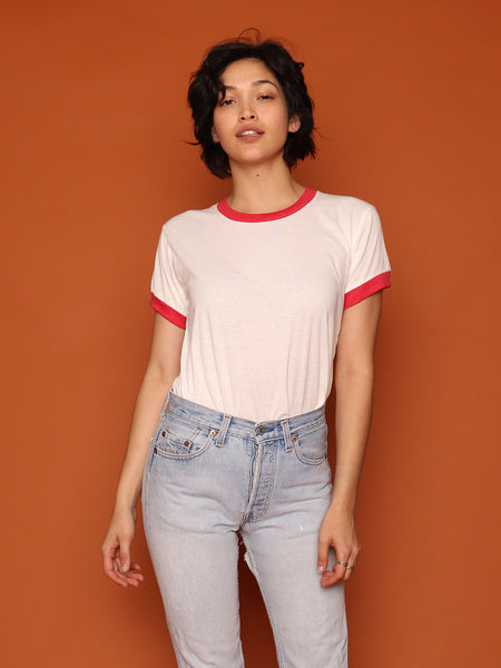 white red ringer tee