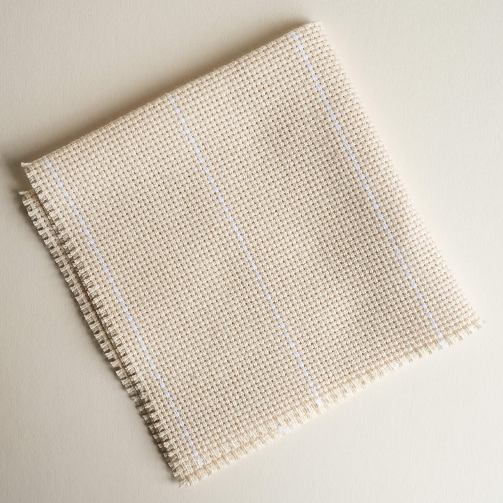 Cream monks cloth with white guidelines