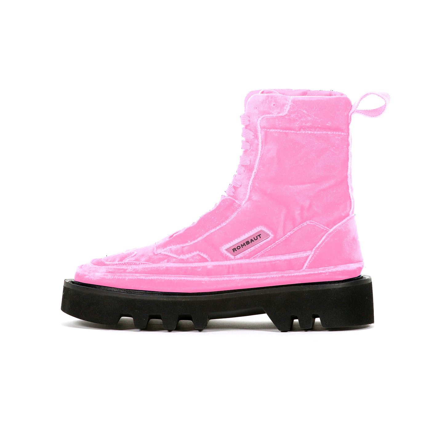 pink velvet boots