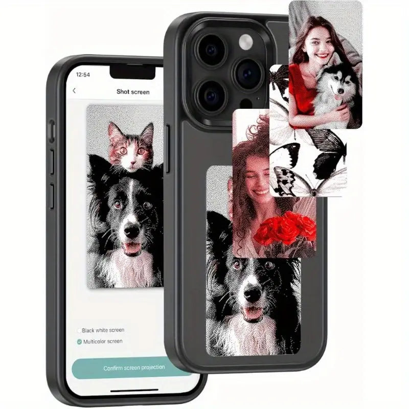 HD 1080P InkPlay E-Ink Screen Phone Case, DIY Wireless NFC Photo Display Smart Phone Case, Custom Phone Protective Case, Anti-Drop Water-Resistant Ink Phone Case Compatible with iPhone 15 Pro Max, Pink - Image 13