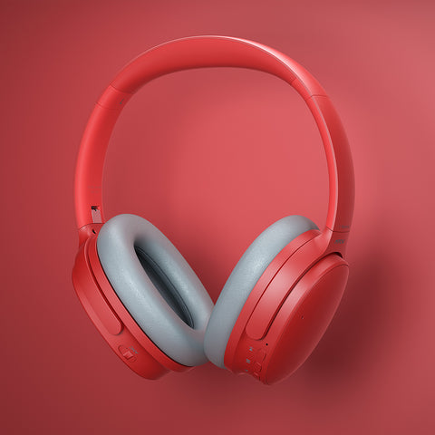 Bold Red Mpow H10 Recoloring Noise-Cancelling Headphones