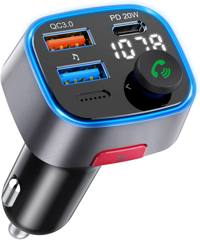 V5.0 Bluetooth FM Transmitter for Car, Hi-Fi Wireless Radio Adapter wi –  MPOW