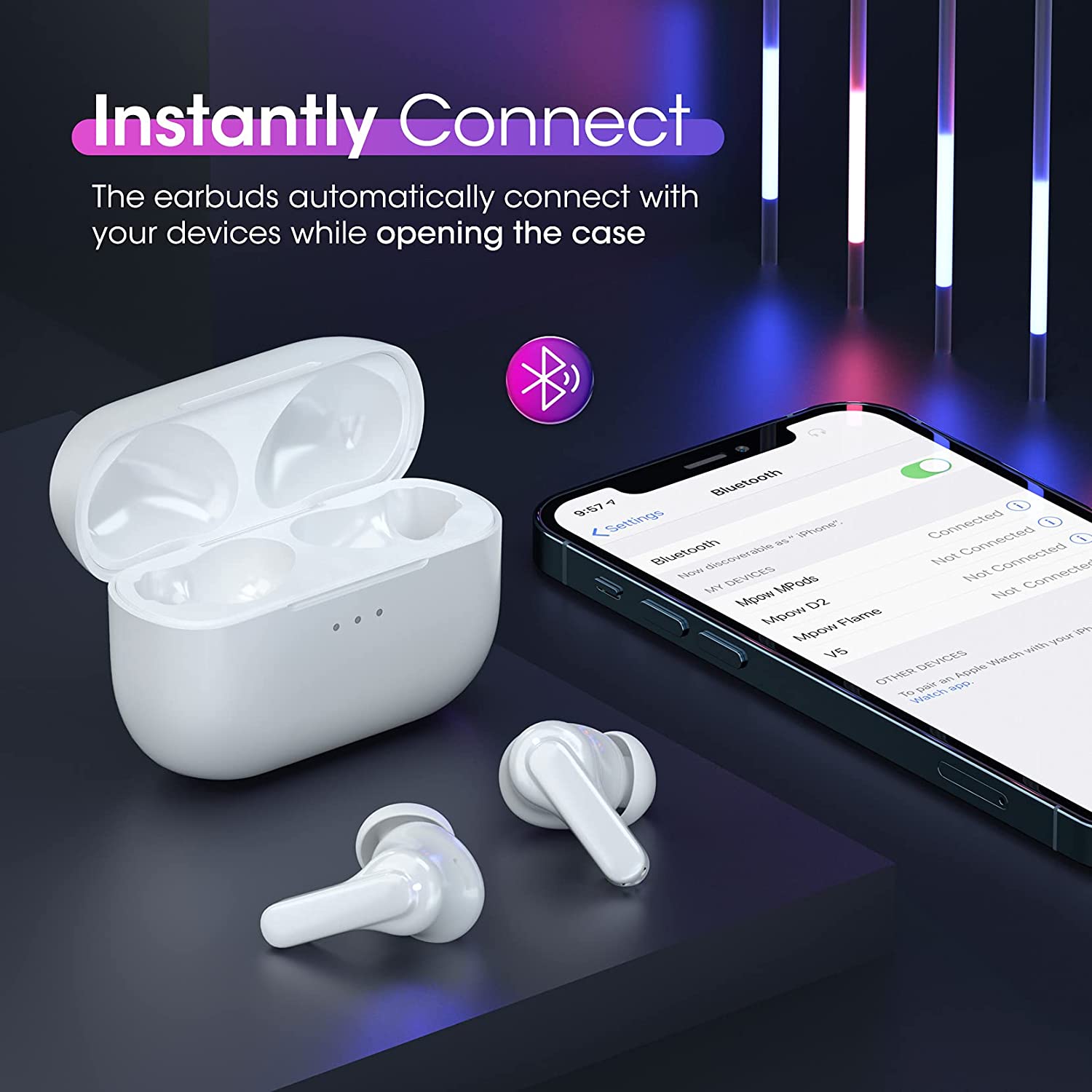 MPOW MPods Wireless Earbuds with 4 Microphone Noise Cancellation Wireless Charge-image-4