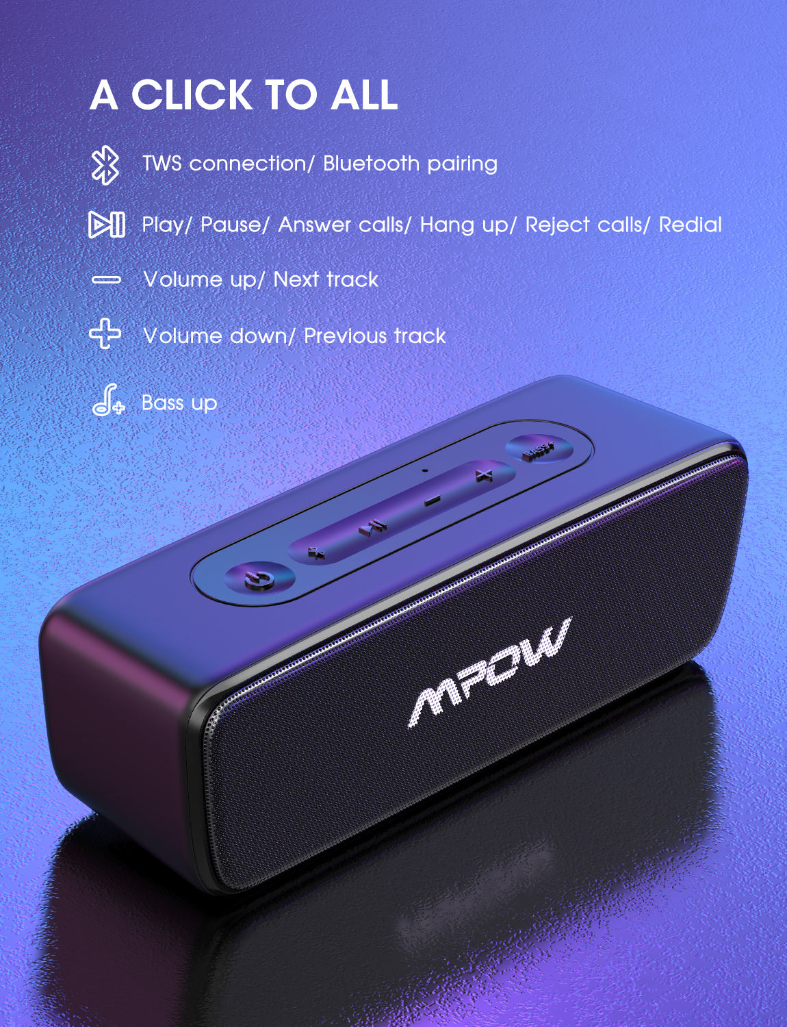 直営店に限定 Mpow R3 Bluetooth speaker IP6X 防水内蔵