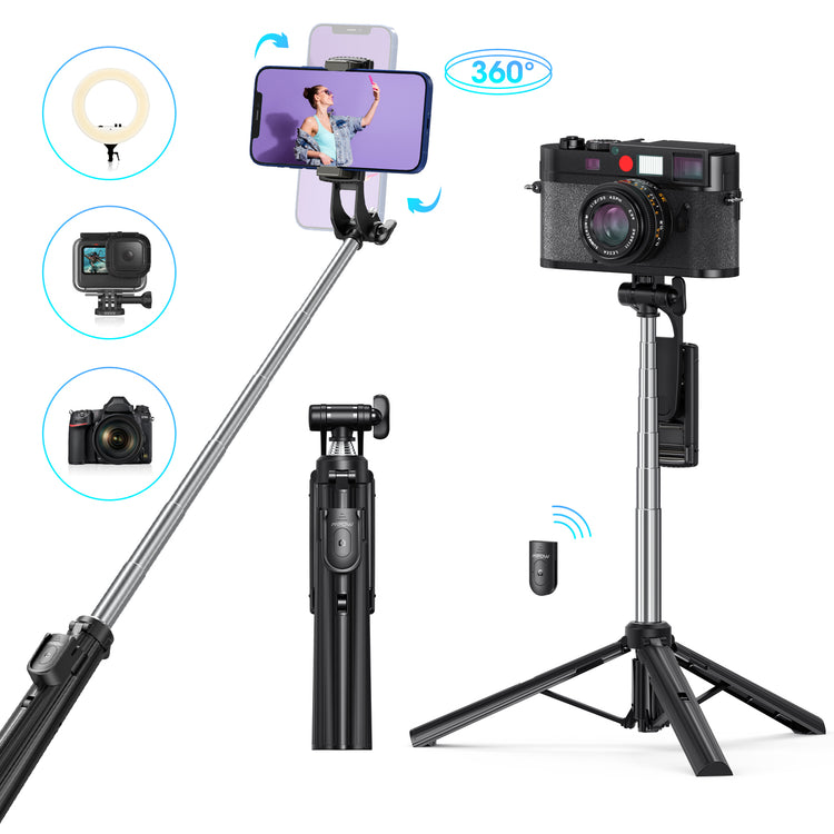 Mpow All in One Extendable Phone Tripod Stand with Bluetooth Remote,St –