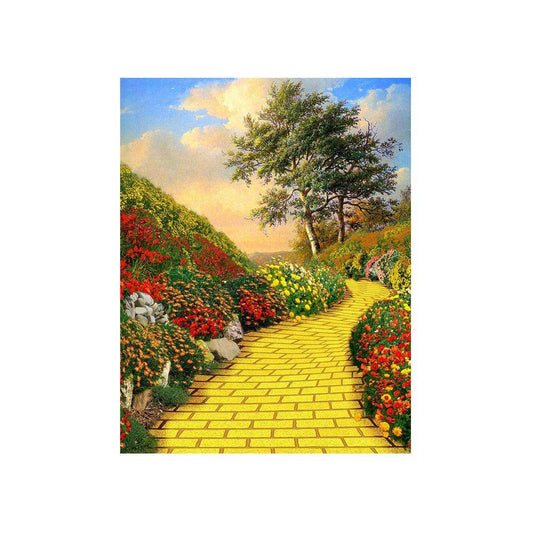 The yellow brick road leading to the Emerald City in the land of Oz Backdrop