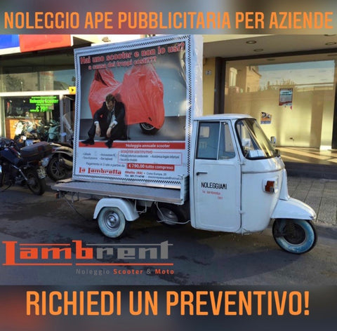 Noleggio Ape Vela Pubblicitaria La Lambretta Moto