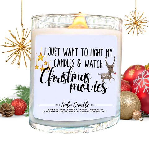 Christmas Movies - Custom Candle Label