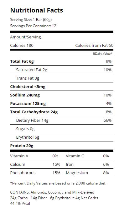 Mocha Chocolate Chip Quest Bar Nutrition Facts