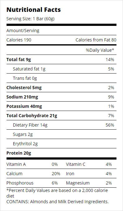 Oatmeal Chocolate Chip Quest Bar Nutrition Facts