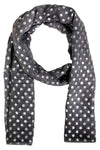 FabSeasons Casual Grey Cotton Solid Scarf with Printed Silver Polka Dots freeshipping - FABSEASONS