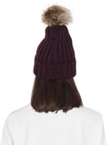 FabSeasons Acrylic Purple Woolen Winter skull cap with Pom Pom for Girls & Women freeshipping - FABSEASONS