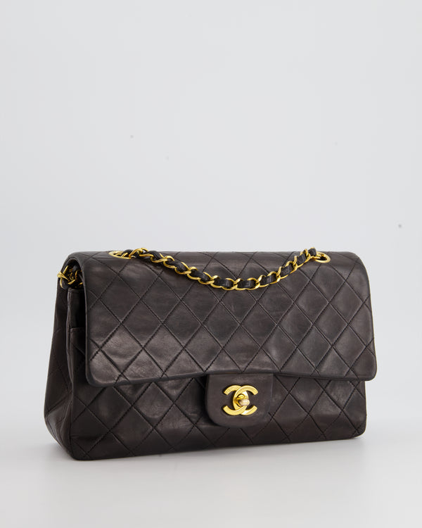 CHANEL Dark Beige Lambskin Medium Classic Double Flap Bag