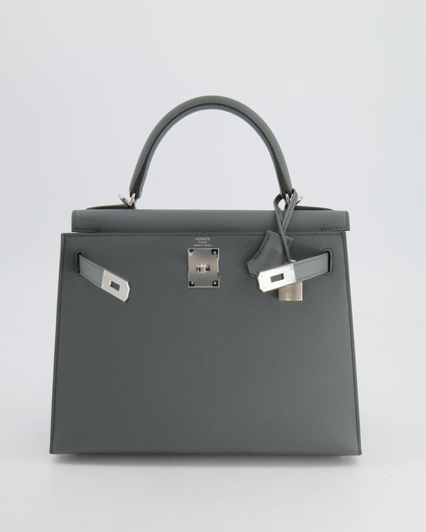 Hermes Kelly Depeches 38 Briefcase Rare Electric Blue Palladium