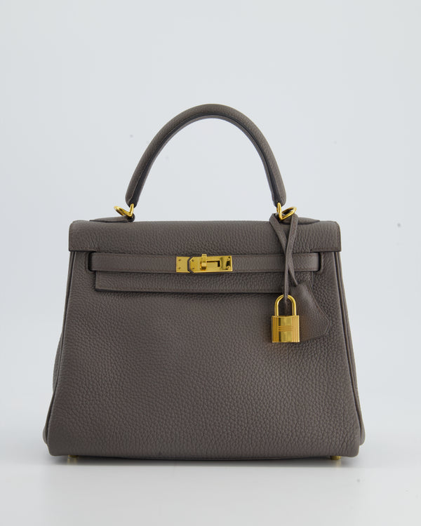 Hermes 25cm Black Epsom Leather Palladium Plated Kelly Sellier Bag