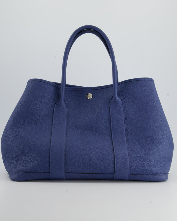 Hermes Handbag Lindy 30 Blue Nuit with Rouge Tomate Interior Gold