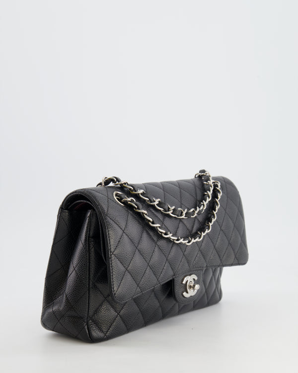 Chanel Black Quilted Caviar Medium Classic Double Flap Gold Hardware, 2022 (Very Good), Womens Handbag