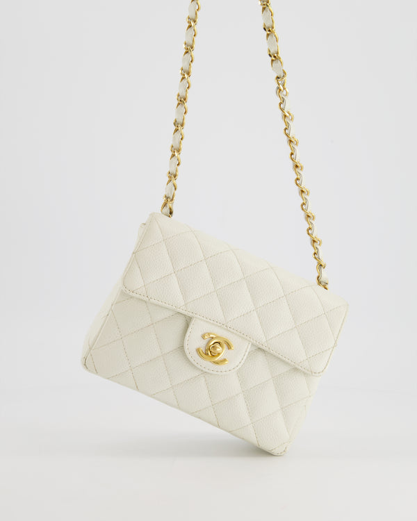 Chanel Classic Small S/M Flap Ivory White Caviar Silver Hardware – Coco  Approved Studio