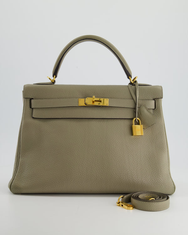 Hermes Vintage Kelly Bag 32cm in Gold Box Leather and Gold