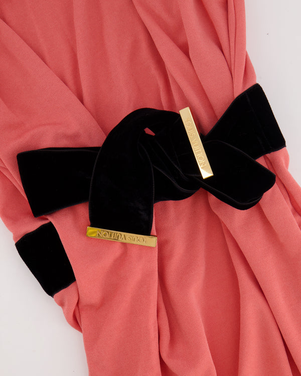 Louis Vuitton Black Wool Blend Colorblock Long Sleeve Dress Size S