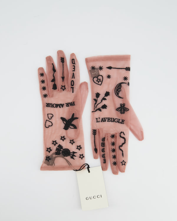 Gucci Black Embroidered Tulle GG Gloves – BlackSkinny