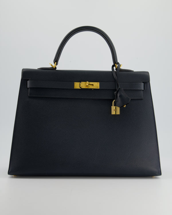 Hermes Birkin Bag 30cm Indigo Deep Navy Blue Epsom Rose Gold Hardware