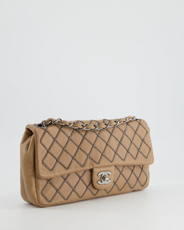 CHANEL S/S 2008 East West Brown Quilted Leather Accordion Flap Bag Purse