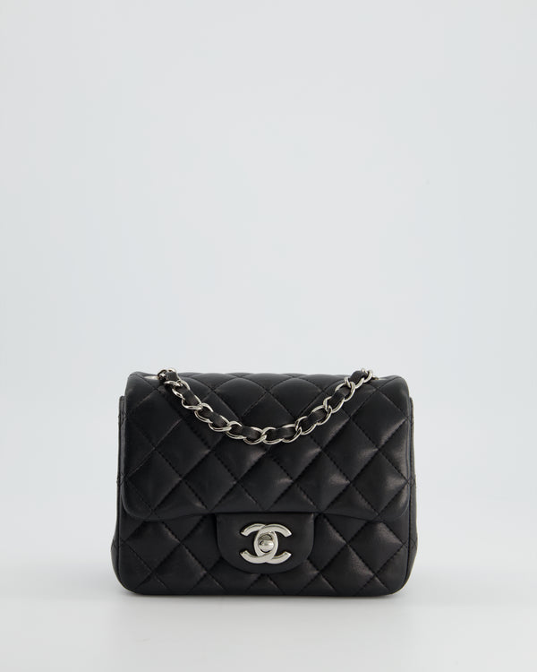 Chanel LIKE NEW 2021 White/Black/Neon Tweed Rectangular Mini Flap