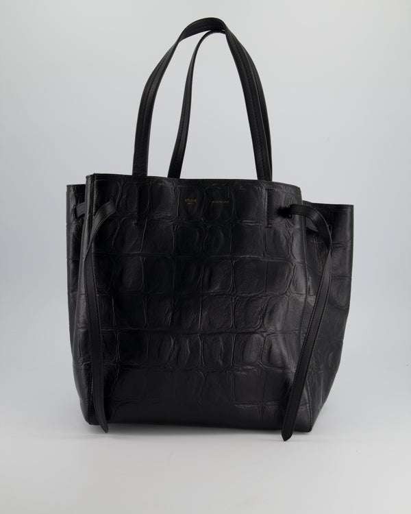 Celine Beige/Black Python Mini Luggage Tote Bag