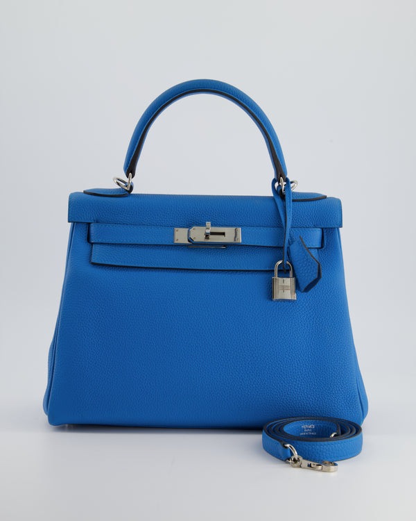 Hermes Birkin Bag Togo Leather Palladium Hardware In Navy Blue