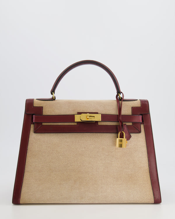 Hermes Vintage Kelly Bag 32cm in Gold Box Leather and Gold