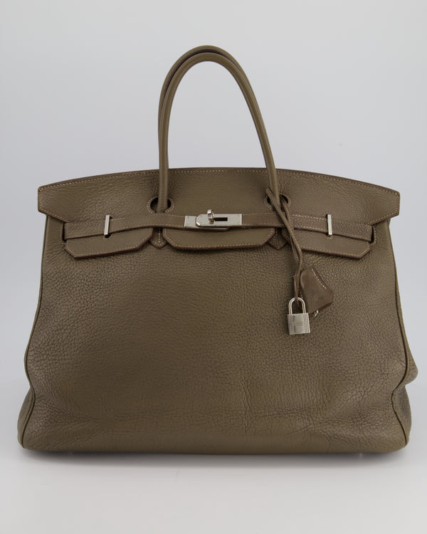 Hermes Lindy Bag Clemence Leather Palladium Hardware In Grey