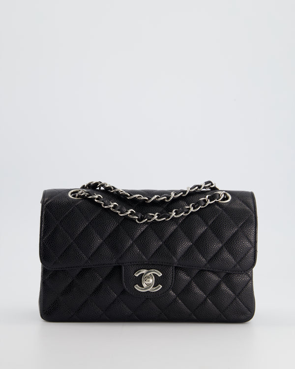 Chanel 22B Small Flap Bag in Black Velvet with Aged Gold Metal Hardware