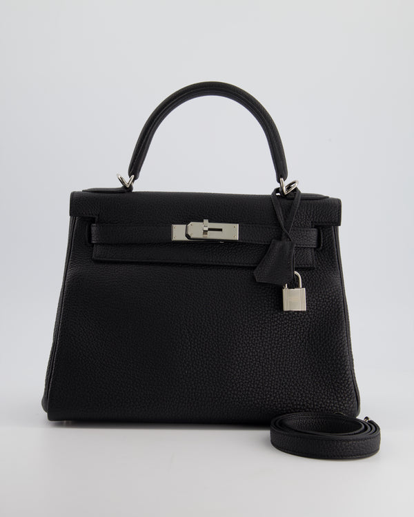 Ultra Limited Hermes 20cm Black Epsom Mini Sellier Kelly Palladium