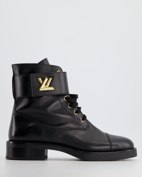 Louis Vuitton Black Leather Wonderland Ranger Ankle Length Combat Boots  Size 40